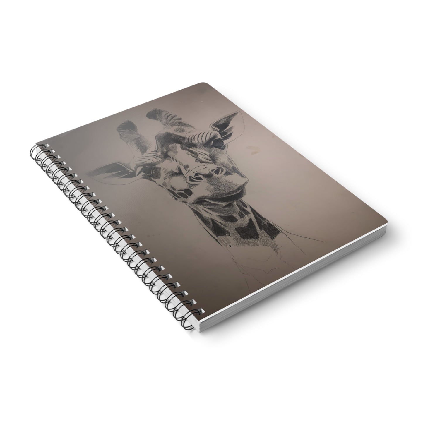 Giraffe Sketch A5 Spiral Notebook — Hand-Drawn Wildlife Journal