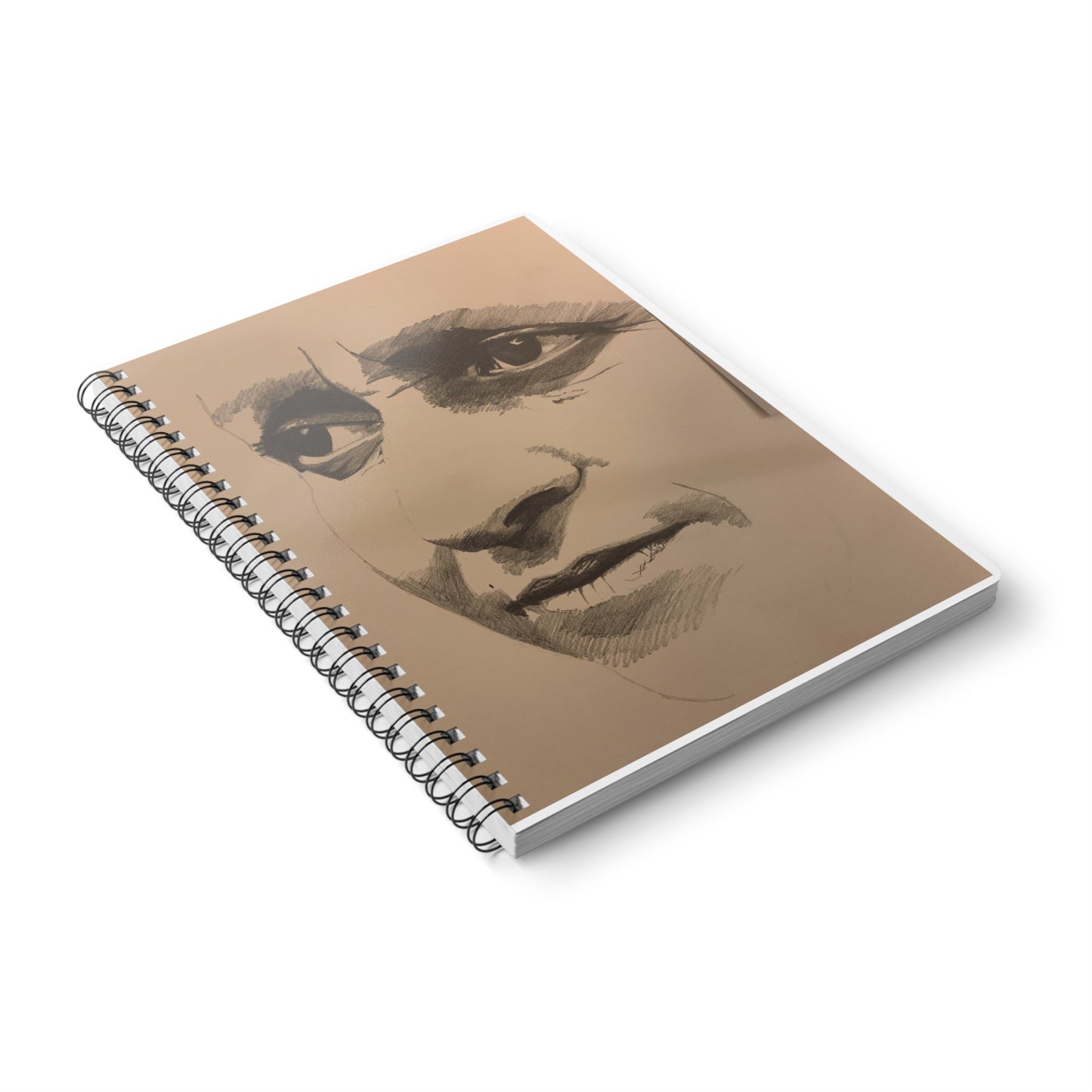 A5 Wirobound Notebook — Hand-Drawn Portrait Sketch Cover | Artist Sketchbook, Lined Journal