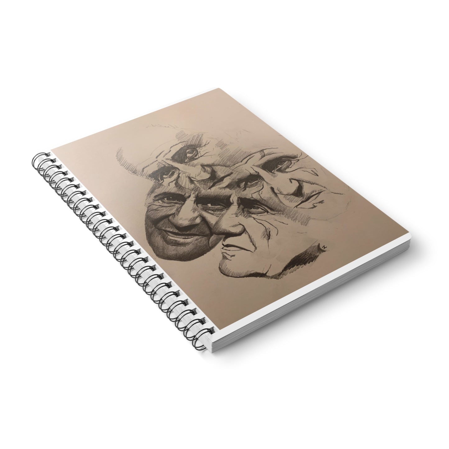 A5 Wirobound Sketch Notebook — Multiple Portrait Pencil Art Cover