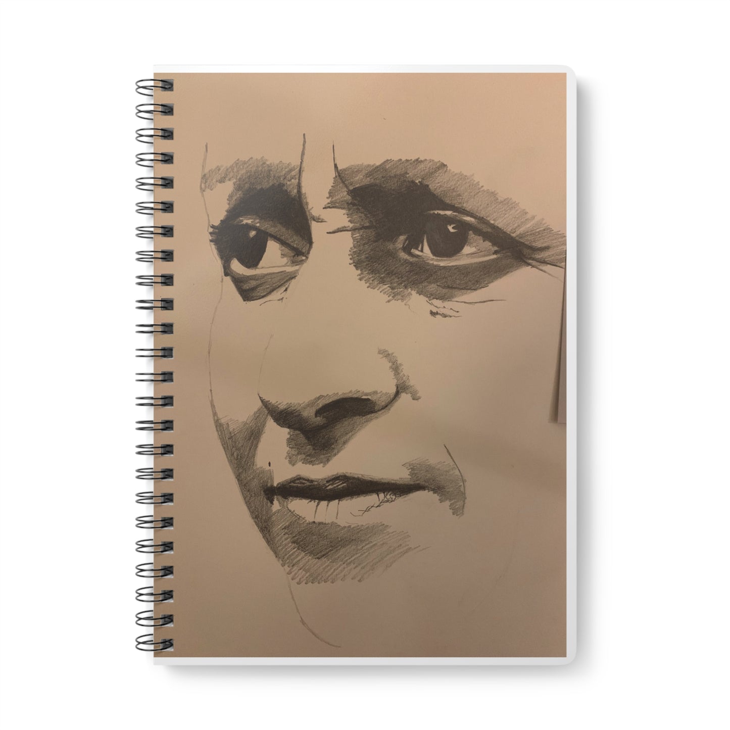 A5 Wirobound Notebook — Hand-Drawn Portrait Sketch Cover | Artist Sketchbook, Lined Journal