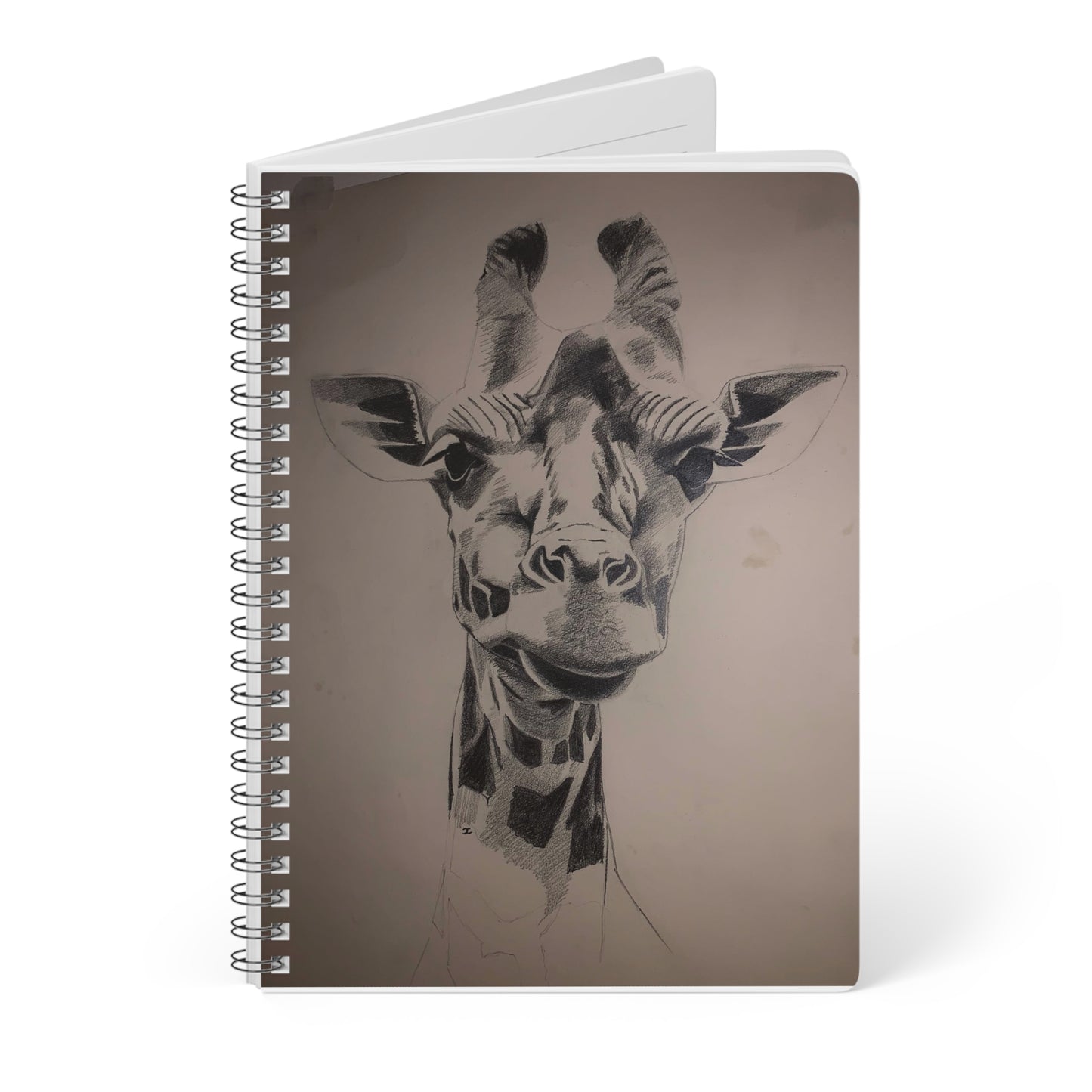 Giraffe Sketch A5 Spiral Notebook — Hand-Drawn Wildlife Journal