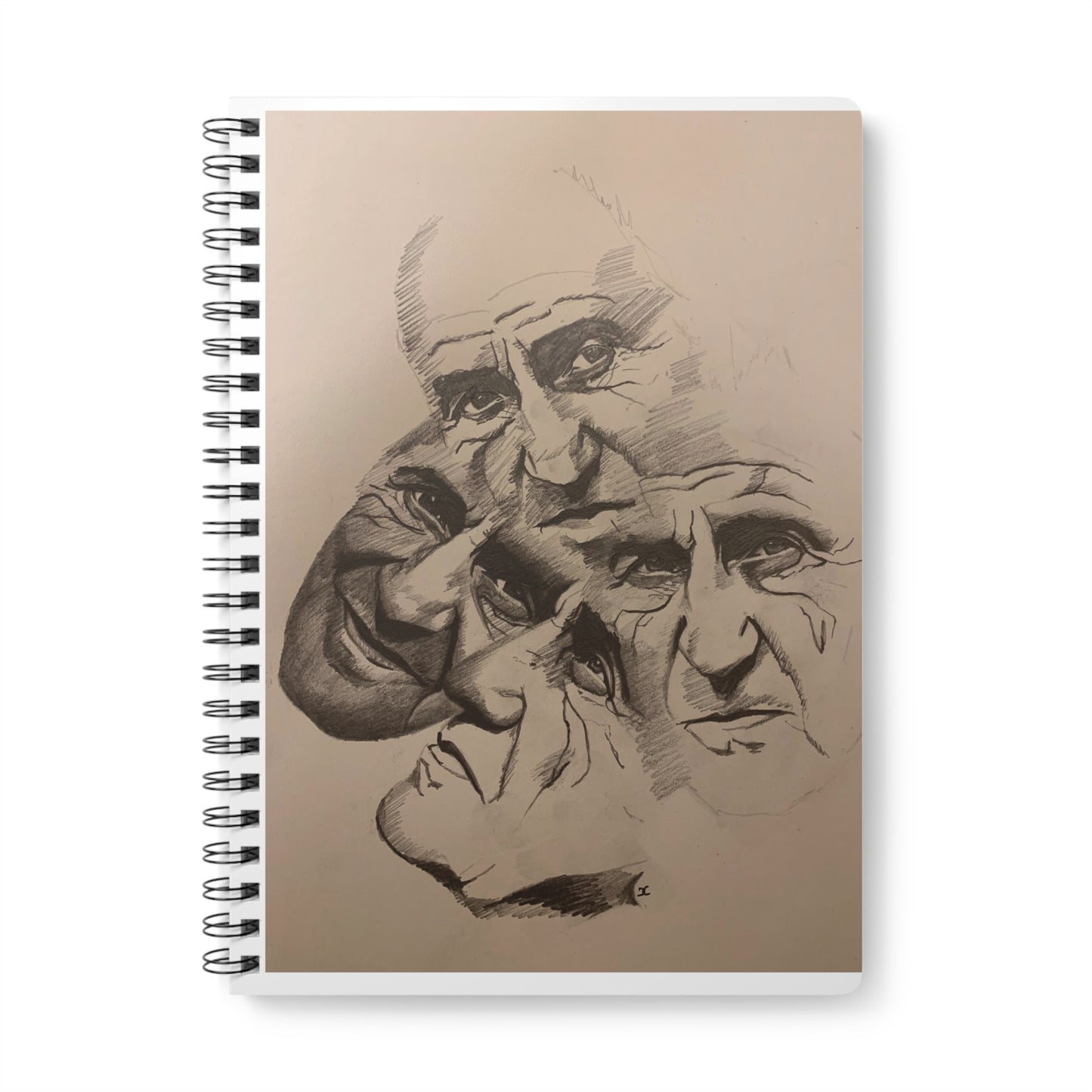 A5 Wirobound Sketch Notebook — Multiple Portrait Pencil Art Cover