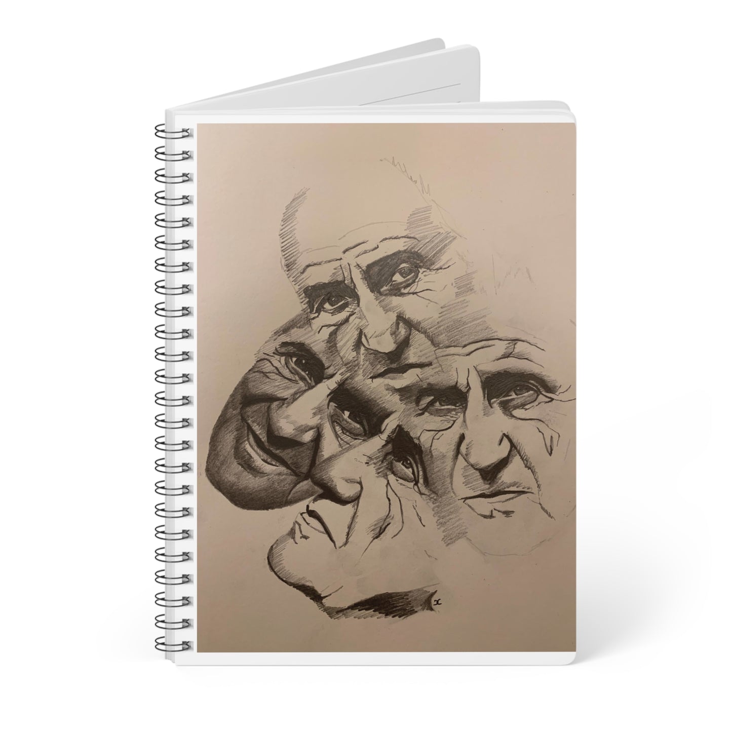 A5 Wirobound Sketch Notebook — Multiple Portrait Pencil Art Cover